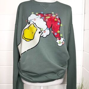 Christmas Goose Graphic Sweatshirt FIRM PRICE